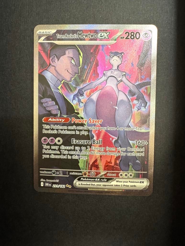 Pokemon Team Rocket's Mewtwo ex 231/162, Ophalen of Verzenden, Zo goed als nieuw, Losse kaart