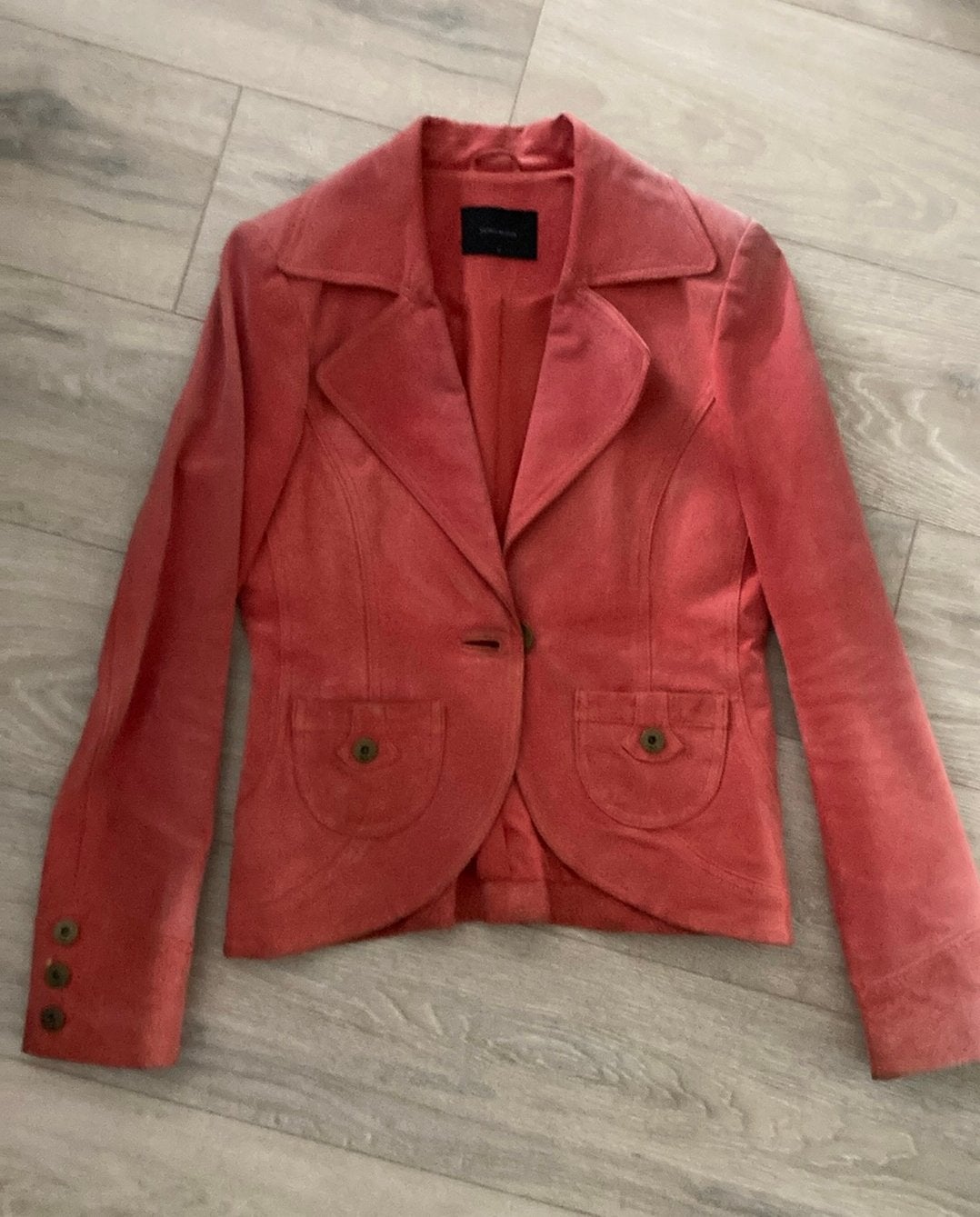 Suede leren jasje, maat M, Ophalen, Zo goed als nieuw, Maat 38/40 (M), Bruin