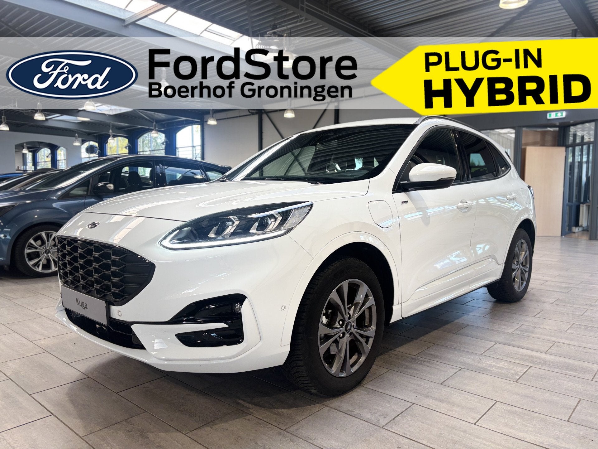 Ford Kuga 2.5 PHEV 225 pk ST-Line X | Winter Pack | SOH 89,9, 14 kWh, Gebruikt, 4 cilinders, Wit