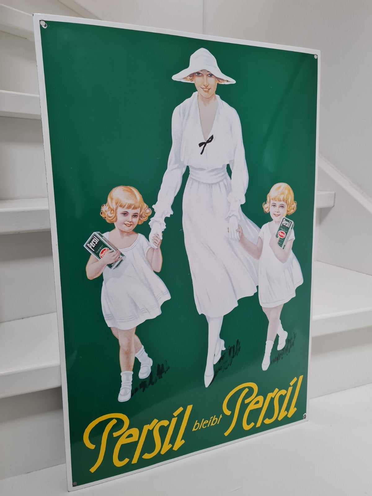 persil emaille bord jaren 80, Verzamelen, Ophalen of Verzenden, Zo goed als nieuw, Reclamebord
