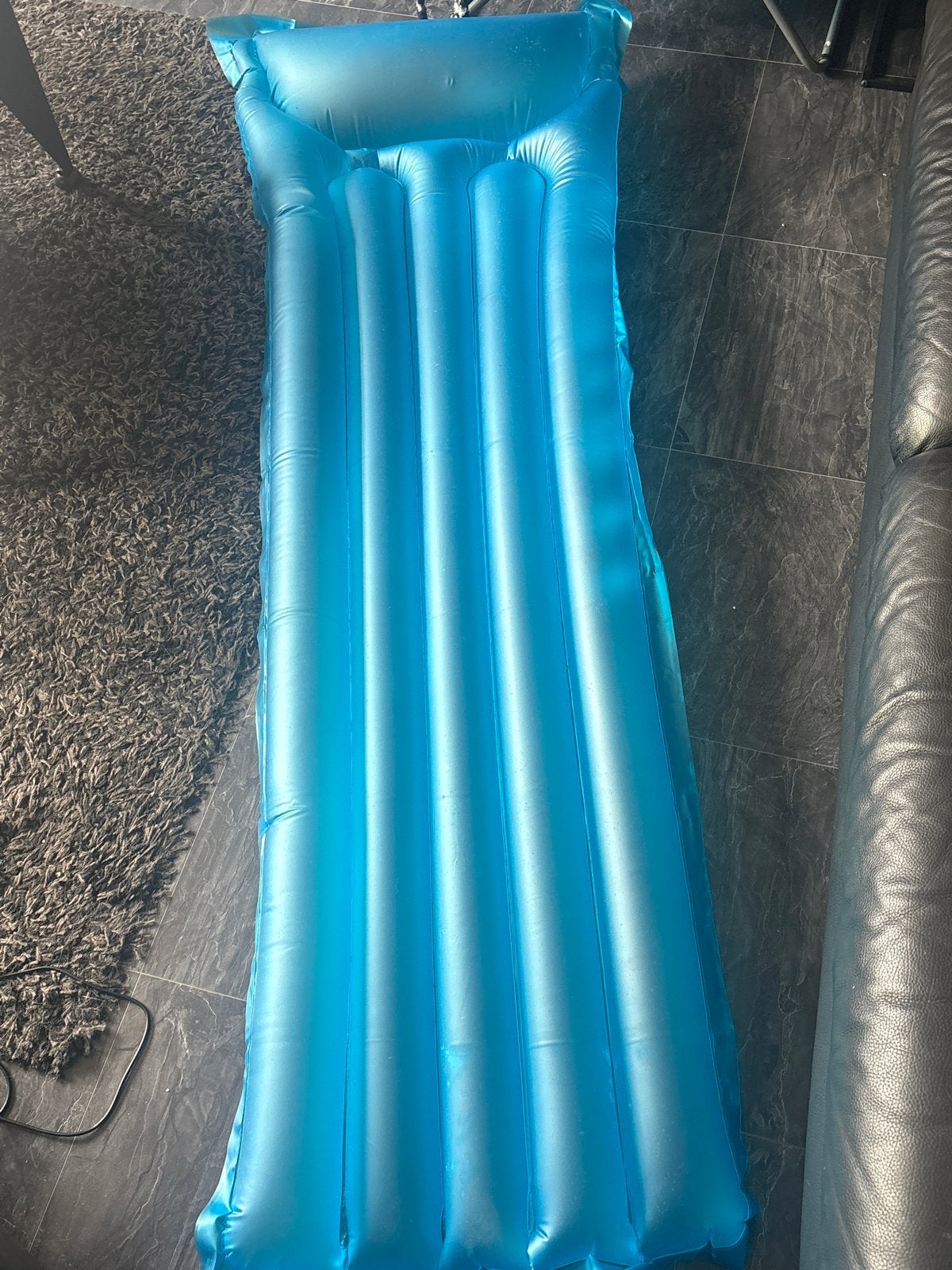 Blauw opblaasbaar luchtbed voor strand of zwembad, Ophalen, Gebruikt, 1-persoons