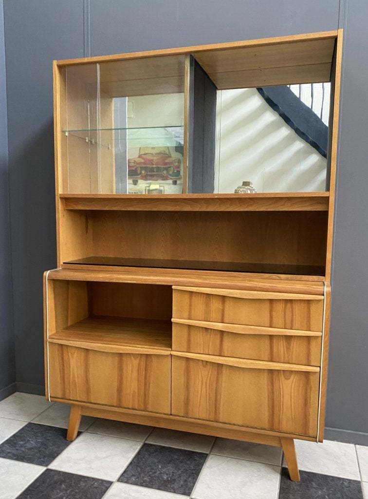 60 jaren 2 lade kast 2 klep vitrine Jitona Bohumil Landsman, Huis en Inrichting, Ophalen, 100 tot 150 cm, 1 of 2 laden, 100 tot 150 cm