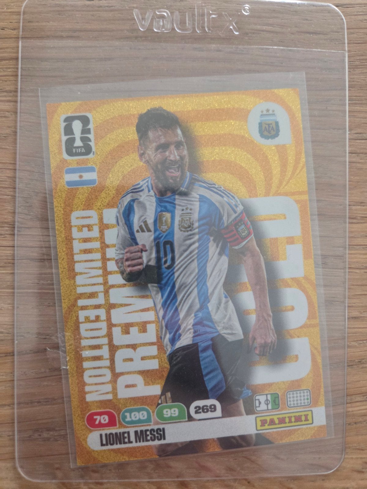 Lionel Messi Panini Adrenalyn XL Limited Edition Gold Kaart, Verzamelen, Sportartikelen en Voetbal, Ophalen of Verzenden, Zo goed als nieuw