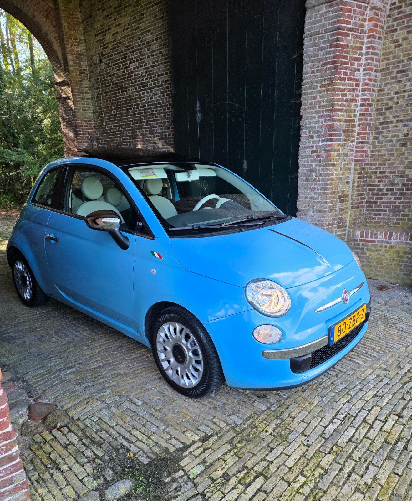 Fiat 500 0.9 85pk Twinair Turbo 2012 Blauw, Voorwielaandrijving, Stof, 31 €/maand, 905 kg