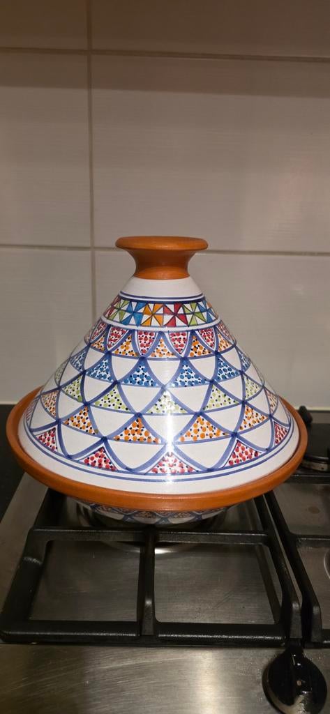 Prachtige handgemaakte Marokkaanse tajine, Ophalen, Overige typen, Zo goed als nieuw, Steen/keramiek