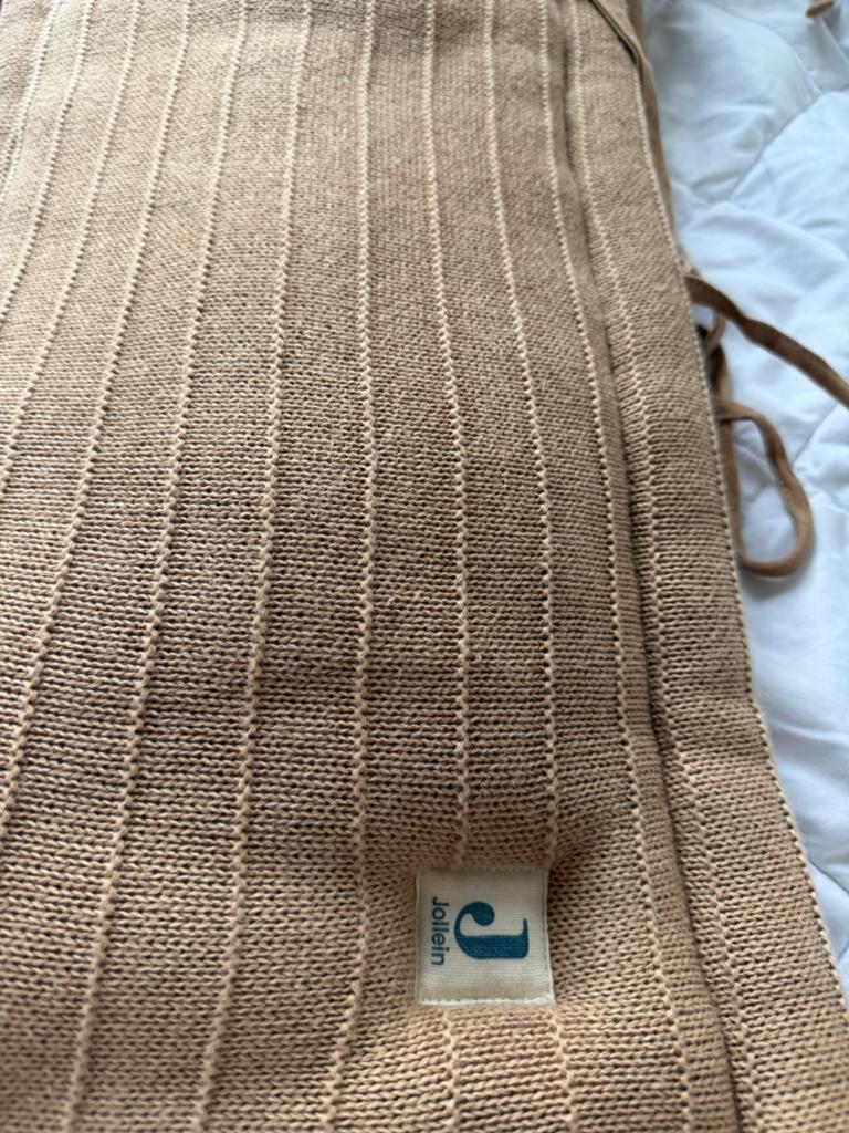 Jollein Bedbumper Baby - Beige gestreept, Ophalen of Verzenden, Zo goed als nieuw, 100 cm of meer, Overige typen