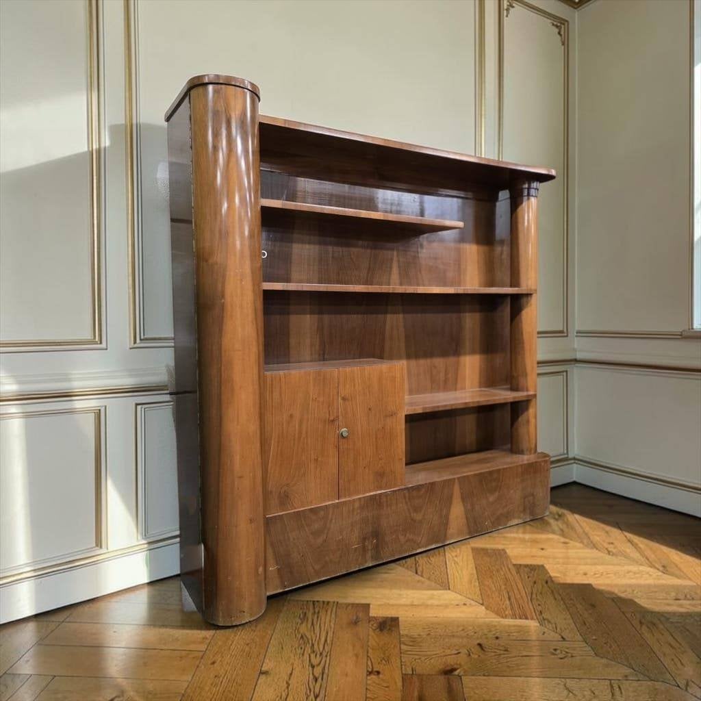 Vintage curved houten art deco kast / etagere / rek, Ophalen, Gebruikt