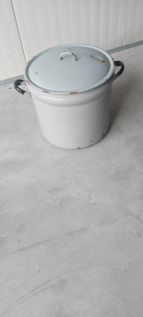 oude emaille wasketel, Ophalen