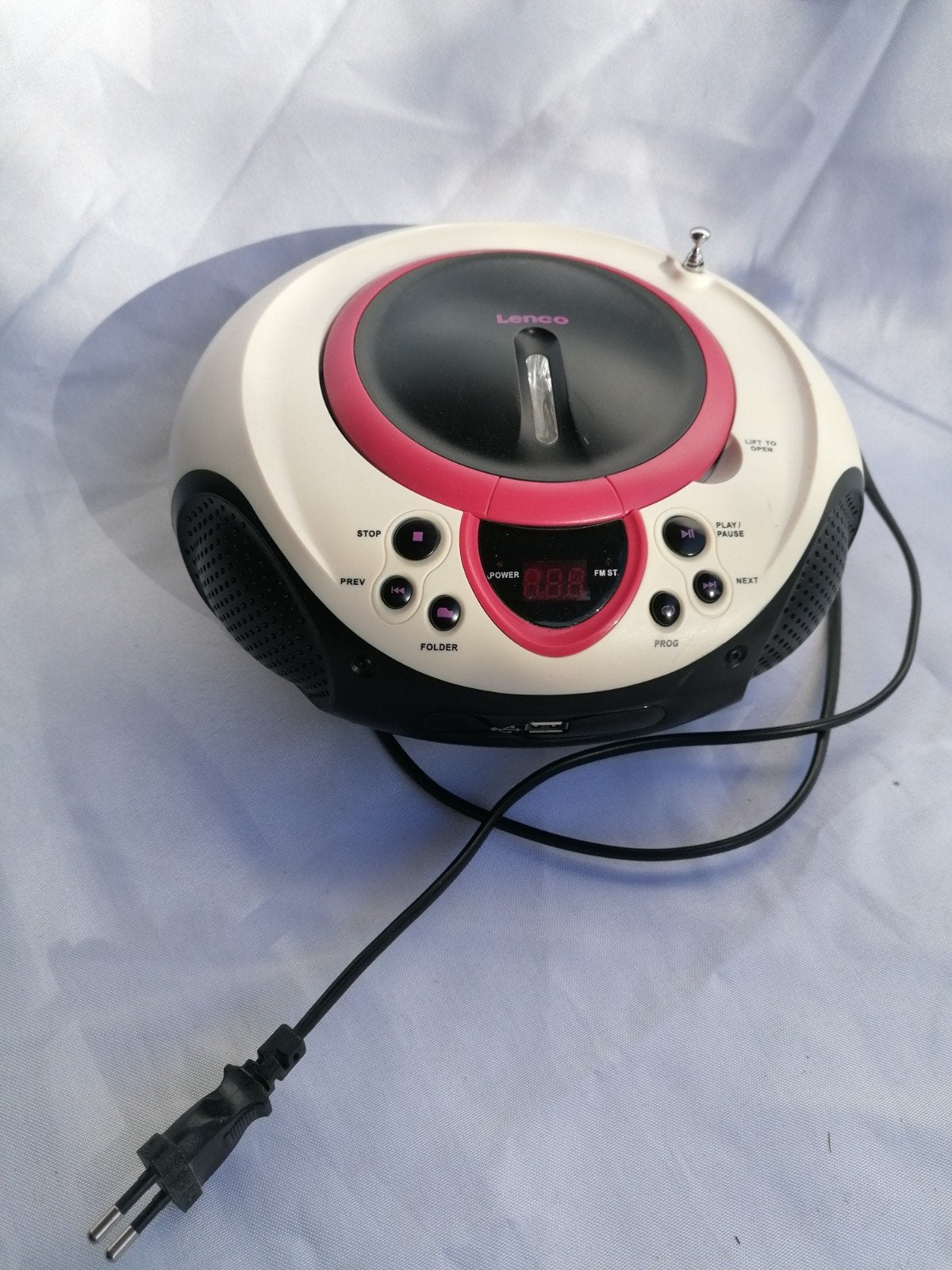 Lenco SCD-36 USB Draagbare CD Speler met Radio, Audio, Tv en Foto, Ophalen, Gebruikt, Radio, Met cd-speler