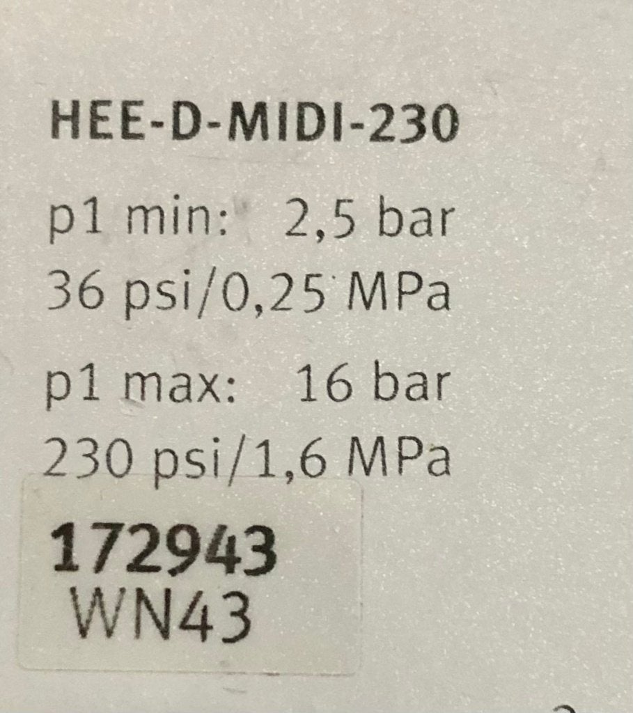 FESTO - Aan/Uit-klep - HEE-3/8-D-MIDI-230 - 172943, Ophalen of Verzenden, Zo goed als nieuw