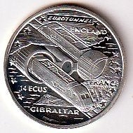 14  ecu  1993   Gibraltar. km. 479  proof/unc, Ophalen of Verzenden, Overige landen, Losse munt, Zilver