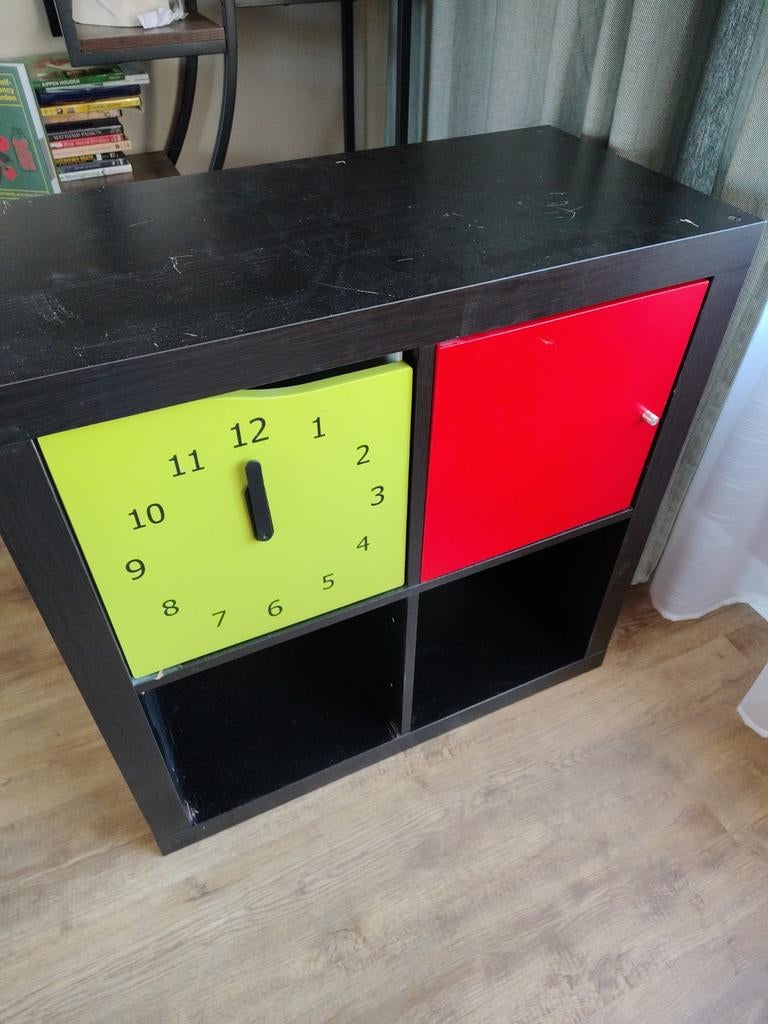 Ikea Kallax kast met inzetstukken, beschadigingen, Ophalen, Gebruikt