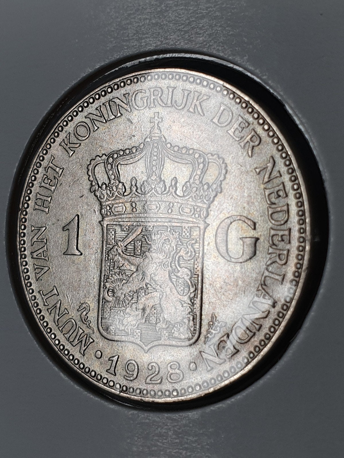 Zilveren 1 Gulden Munt Koningin Wilhelmina 1928, 1 gulden, Zilver, Ophalen of Verzenden, Koningin Wilhelmina