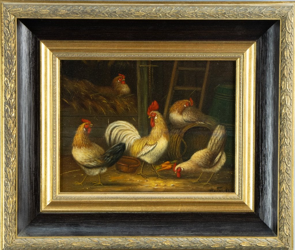 Hollandse schilderij Hermanus van tankeren 1900 - 1980, Ophalen, Paneel, Dieren, Olieverf