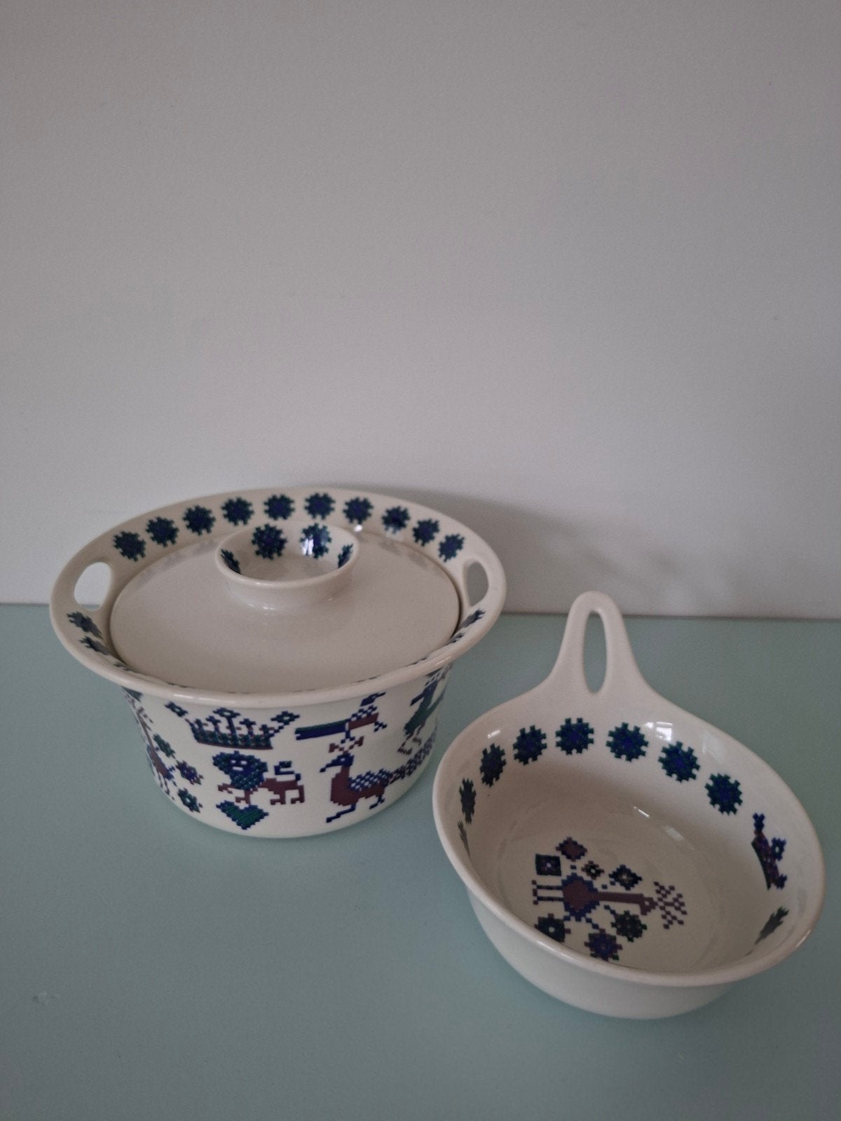 Vintage Figgjo Flameware Menu ovenschotel en sauskom, Ophalen of Verzenden
