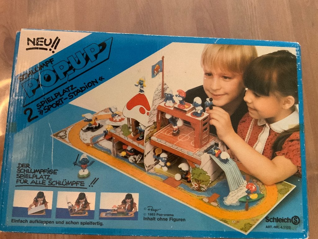Smurf pop-up sport-stadion 1983, Ophalen of Verzenden, Zo goed als nieuw, Verschillende Smurfen, Overige typen