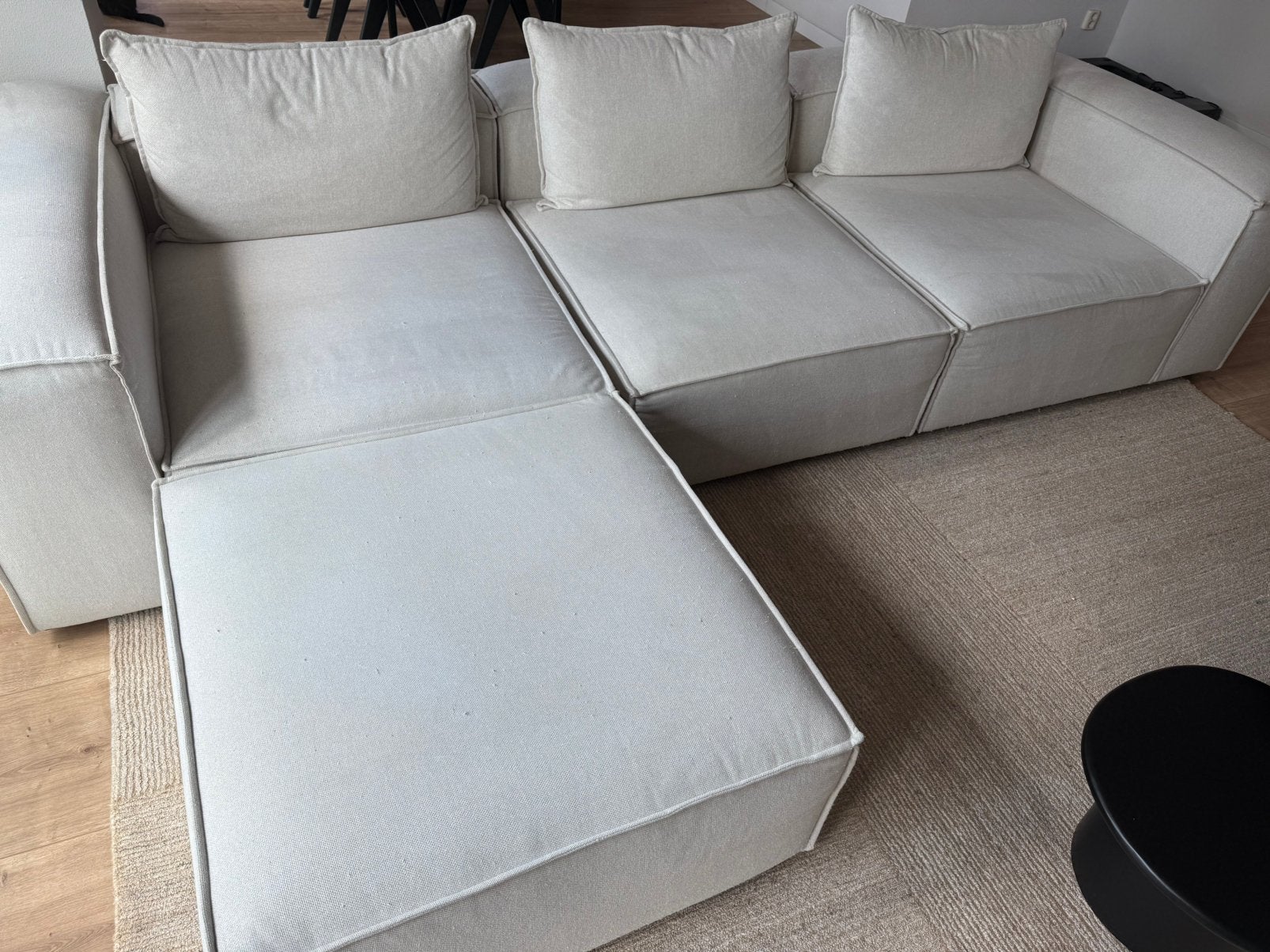 Modulaire hoekbank Lennon Westwing gebroken wit, Ophalen, Gebruikt, Vierpersoons of meer, Stof