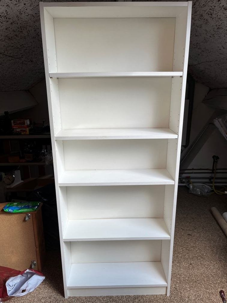 Witte Boekenkast met Verstelbare Planken, Ophalen, Met plank(en), Gebruikt, Modern, Functioneel