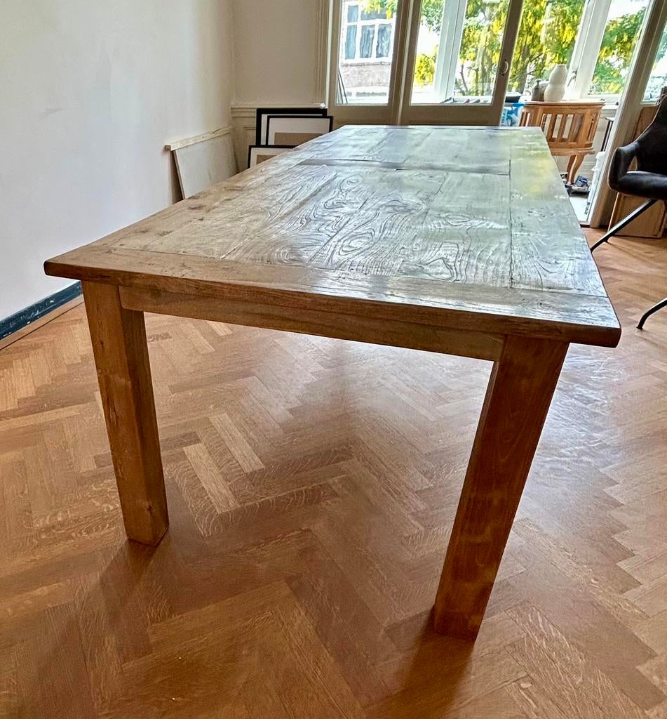 Teak houten eettafel, Ophalen, Gebruikt, 100 tot 150 cm, Teakhout