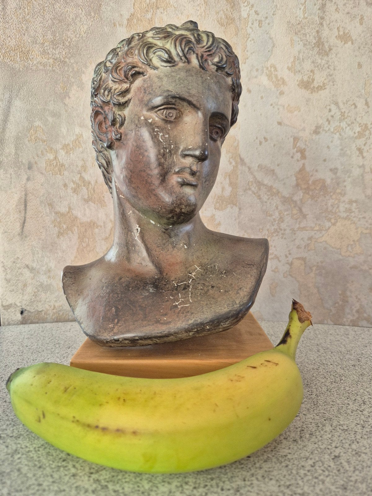 Antieke Bronzen Buste van Romeinse Keizer - Klassieke Kunst, Buste, Ophalen of Verzenden, Brons, 20 - 50 cm