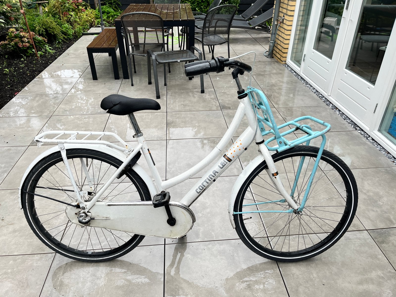 Cortina U4 Transportfiets Meisjes - Wit/Blauw, 26 inch of meer, Gebruikt, Versnellingen, Ophalen of Verzenden