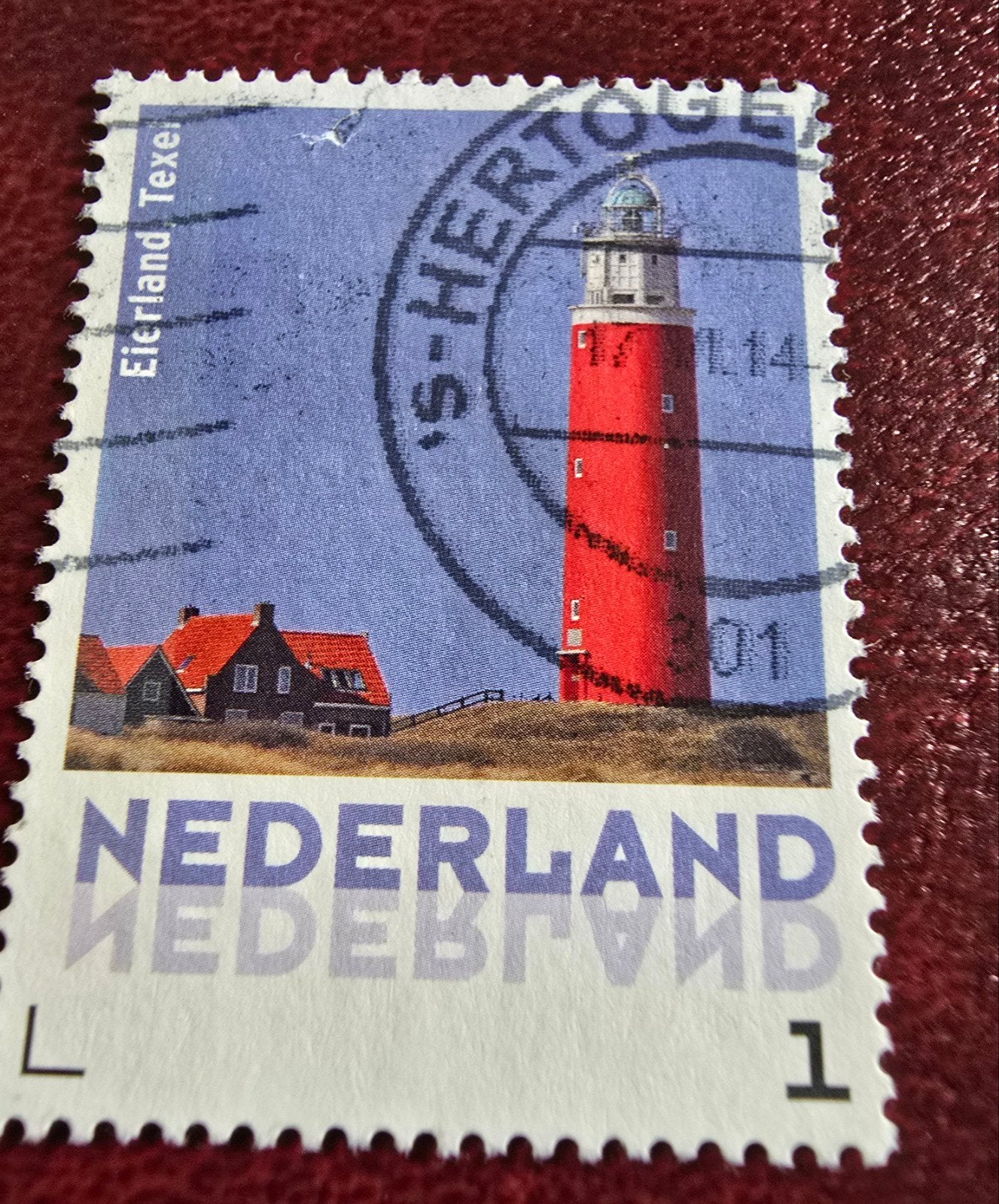 Kv349 persoonlijke  postzegel Eierland Texel vuurtoren, Ophalen of Verzenden, Na 1940, Gestempeld