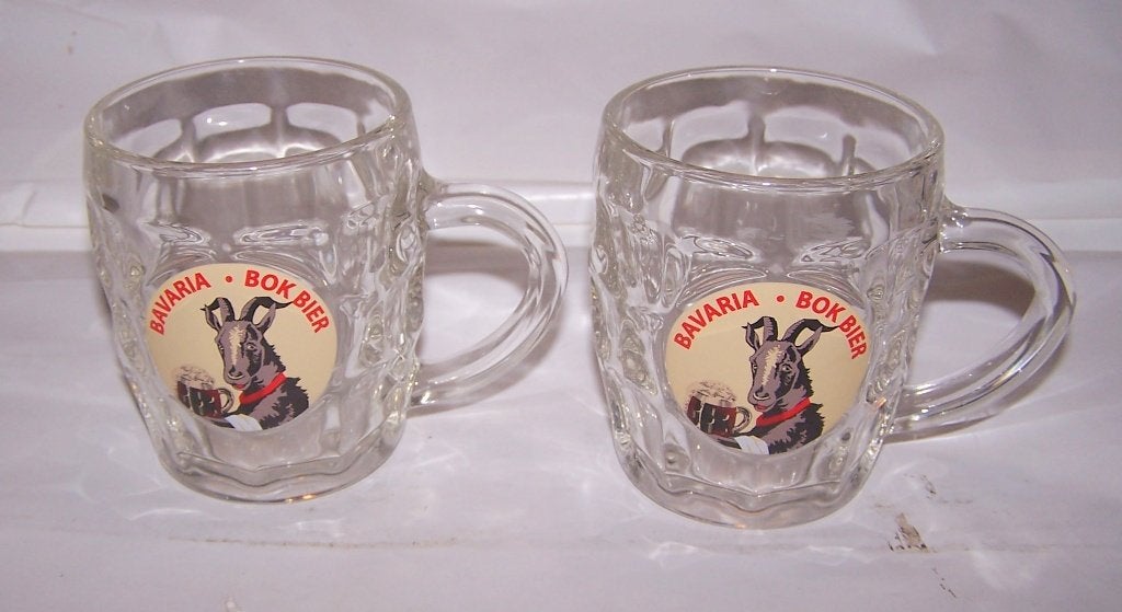 2 Bavaria Bokbier glazen bierpullen. Nieuw., Verzamelen, Biermerken, Ophalen of Verzenden, Nieuw, Pul(len), Bavaria
