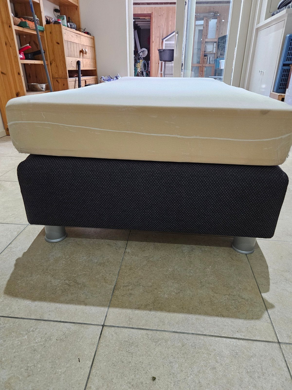 1 persoons boxspring 90 x 210 cm, Ophalen, 90 cm, Eenpersoons, 210 cm