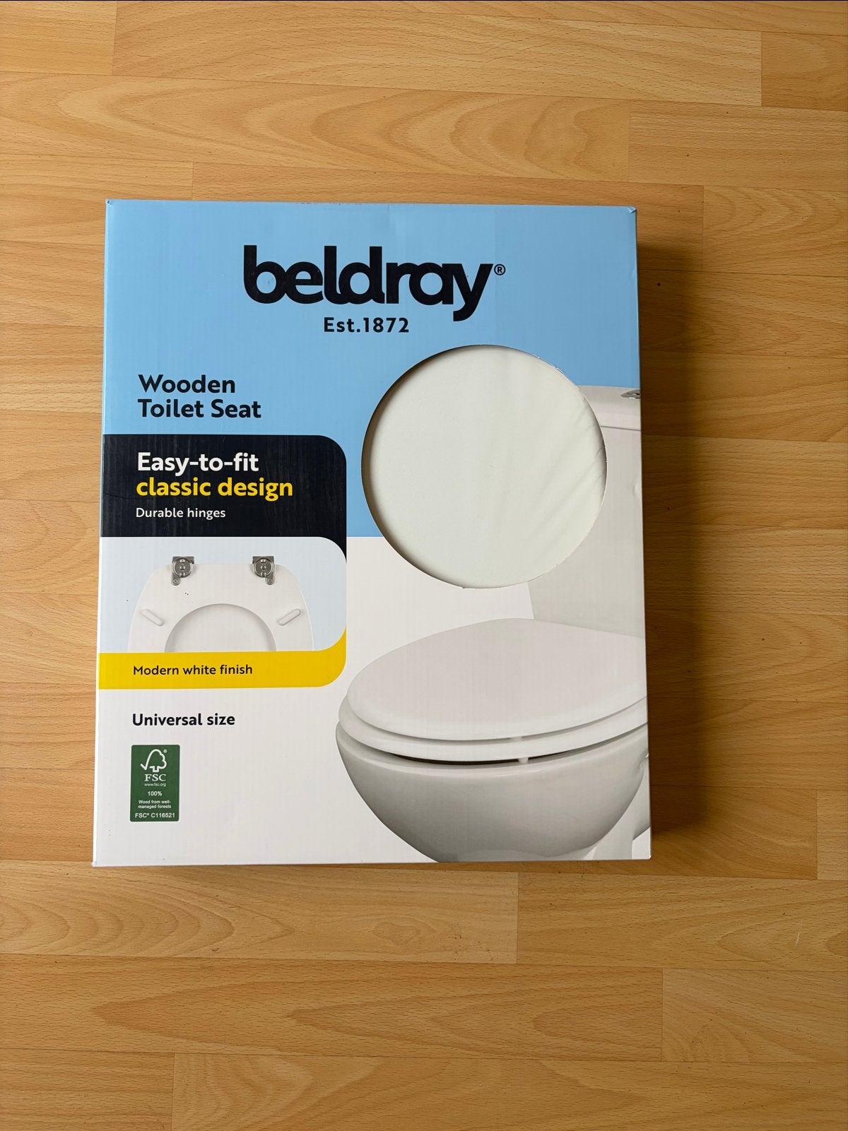 Beldray Houten Toiletbril - Nieuw in doos, Doe-het-zelf en Verbouw, Sanitair, Ophalen, Nieuw, Toilet