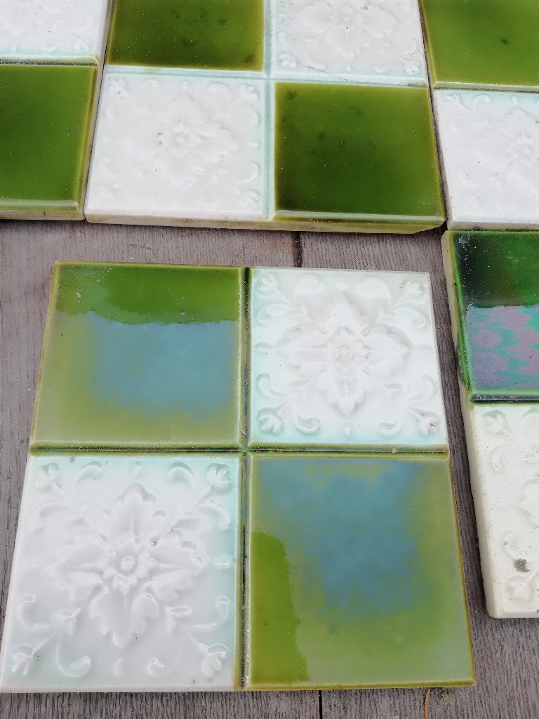 75x60cm Mooi achter kachel, antieke wandtegels, Ophalen of Verzenden
