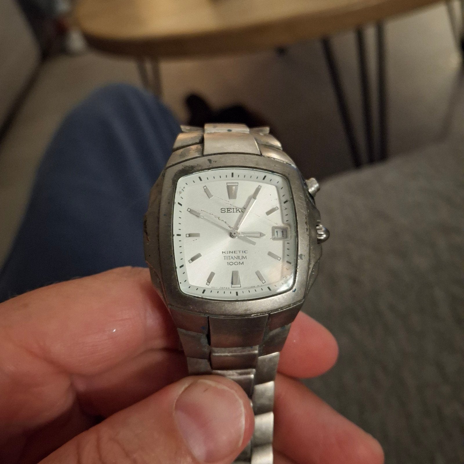 Seiko Kinetic Titanium 100M Herenhorloge, Sieraden, Tassen en Uiterlijk, Horloges | Heren, Gebruikt, Polshorloge, Ophalen of Verzenden