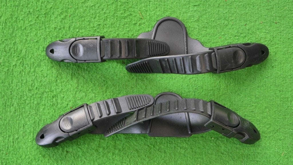 Set straps voor duikvinnen, met sluitingen, Watersport en Boten, Duiken, Ophalen of Verzenden, Gebruikt, Zwem- of Duikvliezen