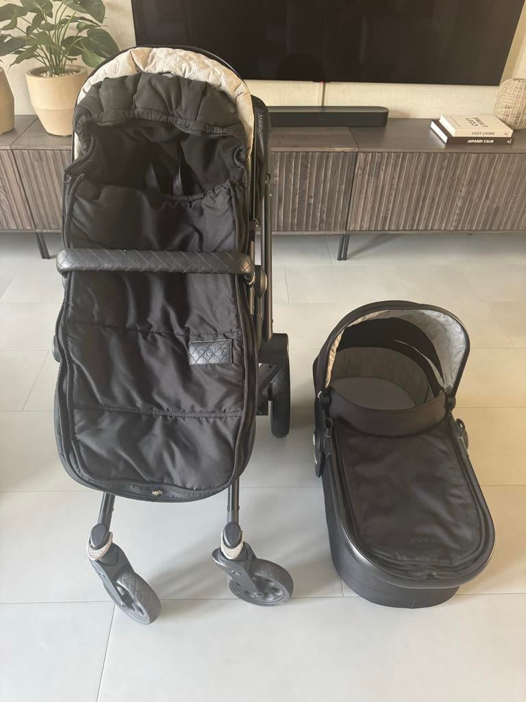 Joolz Day2 Studio Noir kinderwagen met wieg & voetenzak, Kinderen en Baby's, Kinderwagens en Combinaties, Gebruikt, Combiwagen