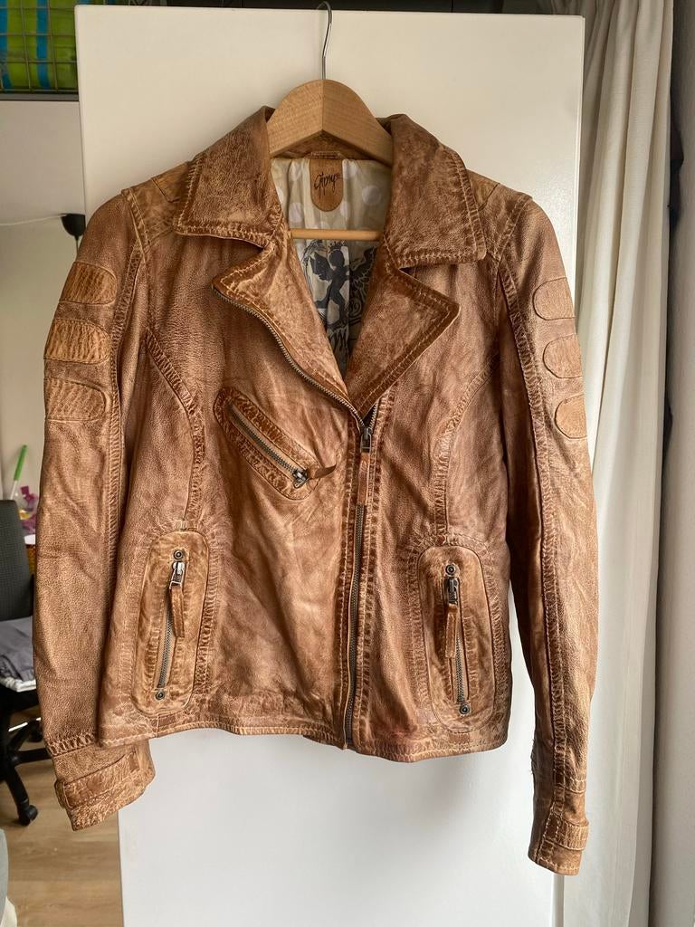 Gipsy Leren Jas Dames - Bruin, Maat M, Kleding | Dames, Ophalen of Verzenden, Zo goed als nieuw