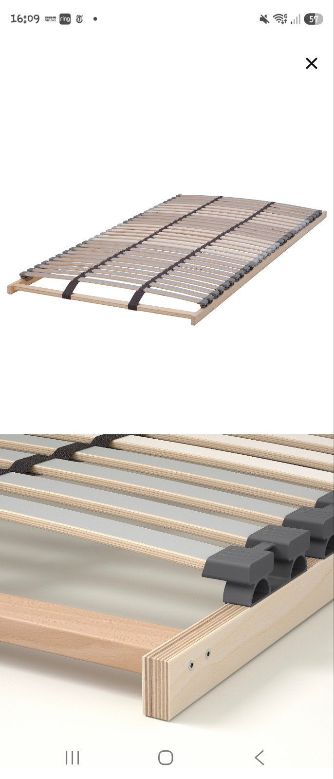 IKEA LÖNSET Lattenbodem 90x200 cm, Huis en Inrichting, 90 cm, Eenpersoons, Ophalen of Verzenden, Zo goed als nieuw