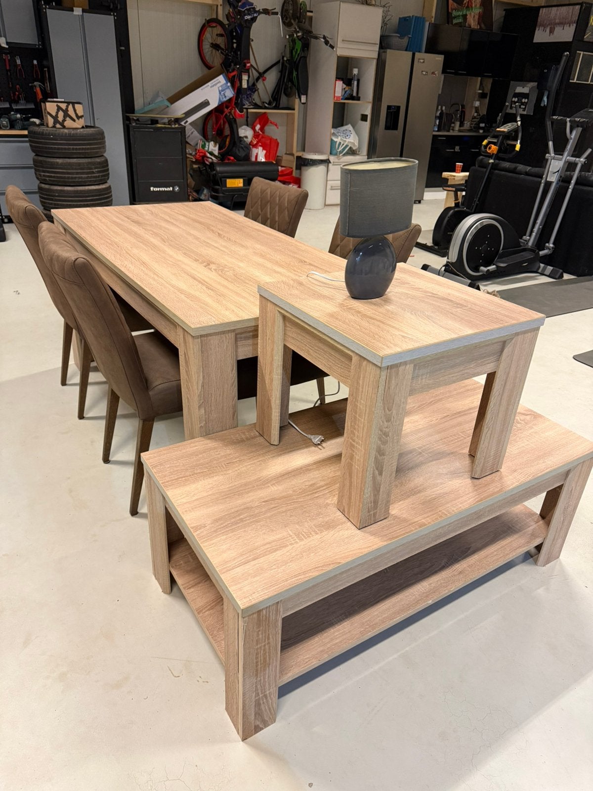 Eettafel set, inclusief 4 eetkamer stoelen salon en bijzet, Huis en Inrichting, Ophalen