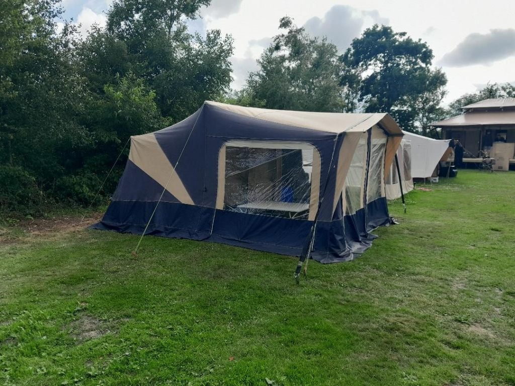 vouwwagen trigano odyssee, Ophalen, Trigano, Blauw, Aanwezig