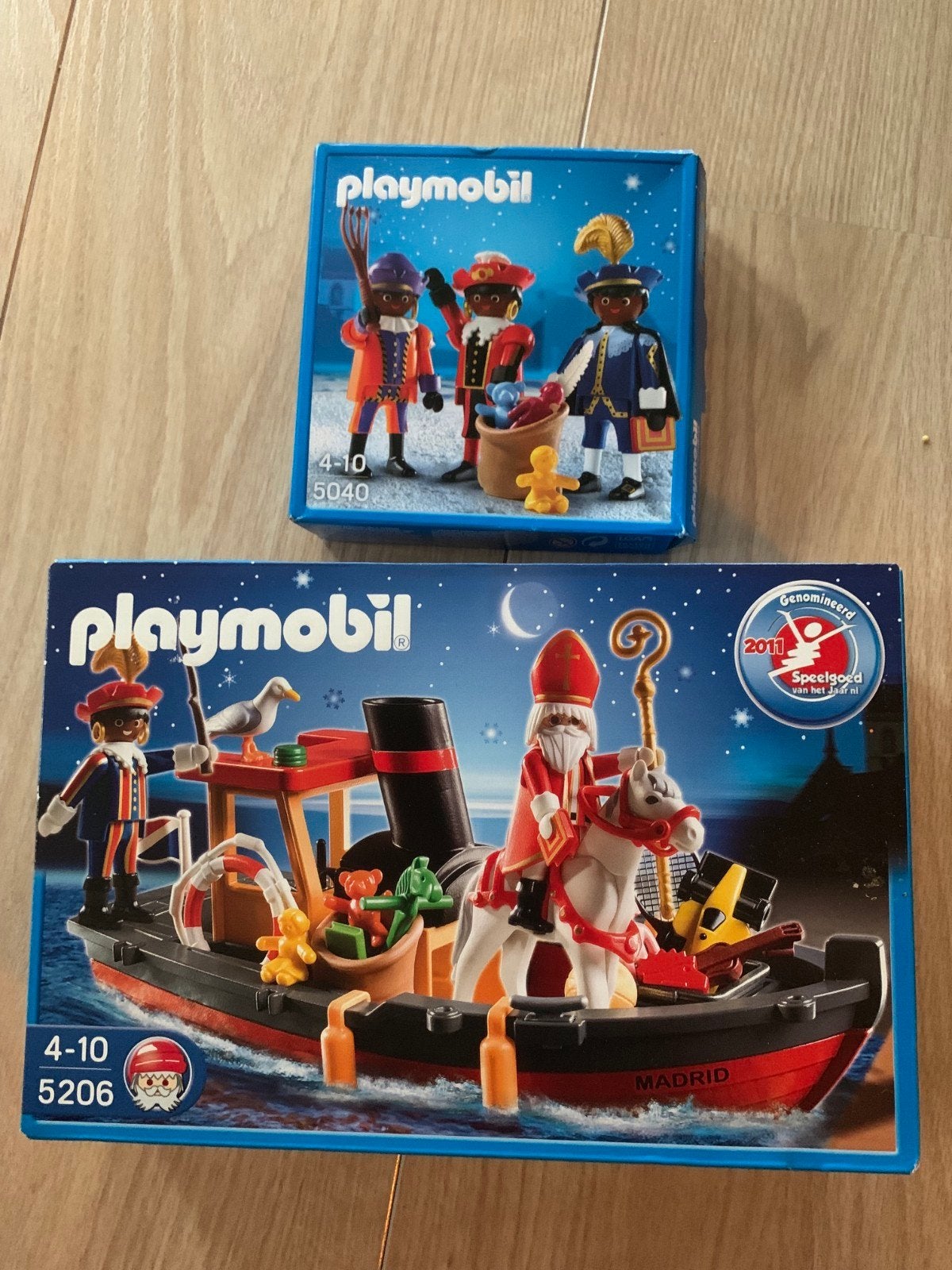 Playmobil Sinterklaas Stoomboot 5206 & zwarte Pieten 5040, Ophalen, Complete set, Nieuw, Boot/Schip