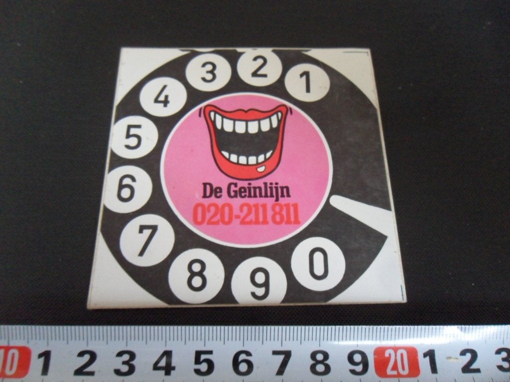 sticker PTT telecom DE GEINLIJN 020-211811, Verzamelen, Ophalen of Verzenden, Zo goed als nieuw