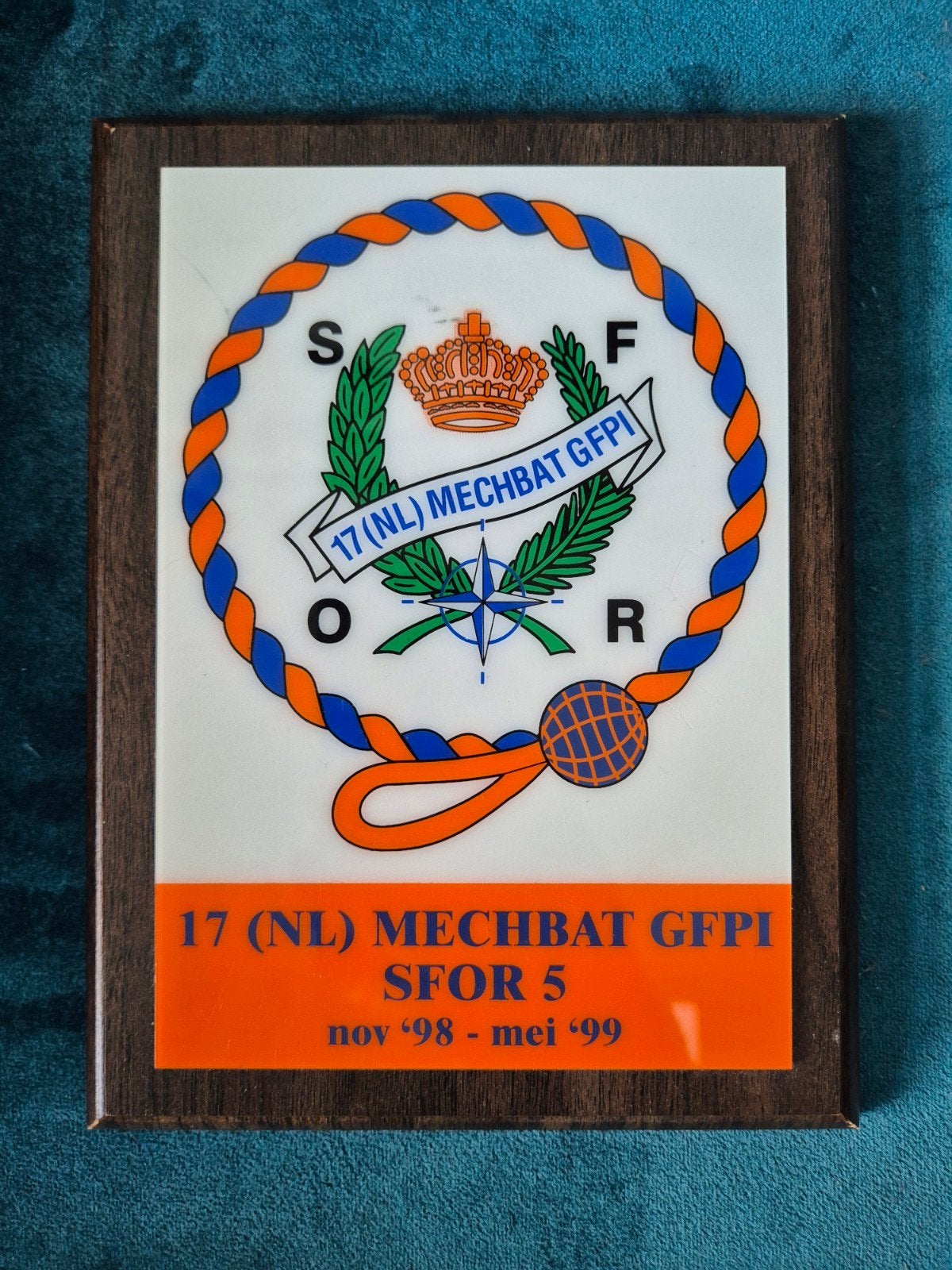 Wapenschild 17 (NL) Mechbat GFPI SFOR 5, Verzenden, Landmacht, Nederland, Embleem of Badge
