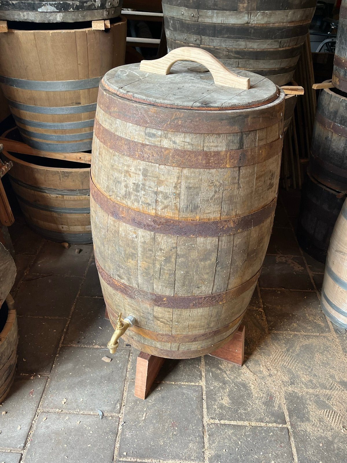 Regenton 200 liter whiskyvat old look wateropvang, Tuin en Terras, Ophalen, Gerard Krale, Nieuw, Info@gkrale.nl