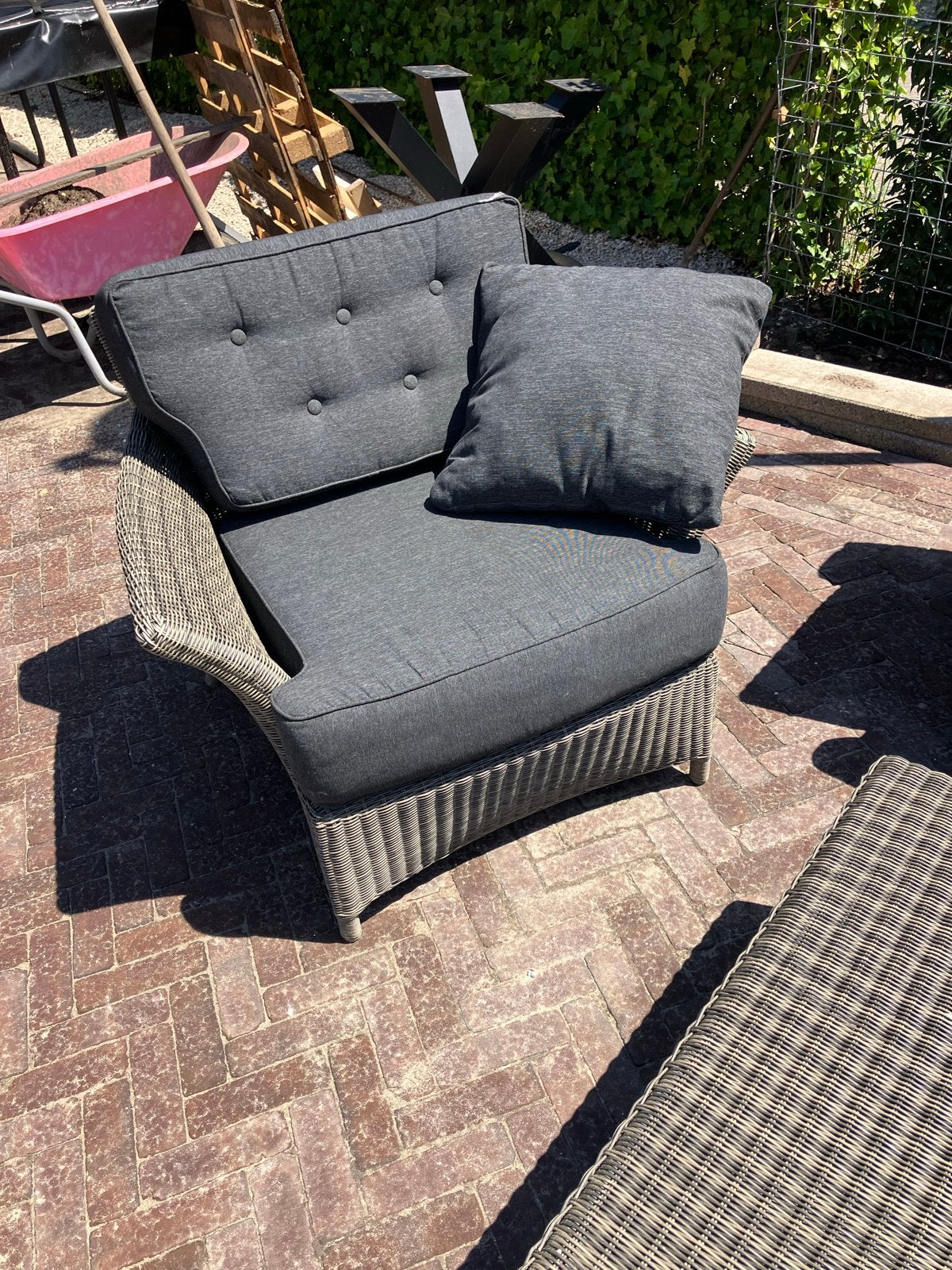 Luxe loungeset met glasplaat, Ophalen, 4 zitplaatsen, Gebruikt, Loungeset