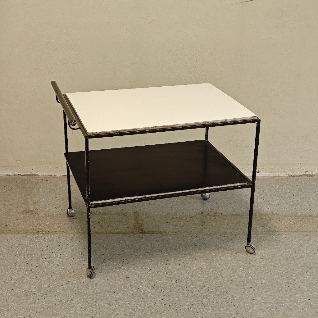 Vintage trolley metaal hout, Minder dan 55 cm, Gebruikt, Metaal of Aluminium, Onbekend