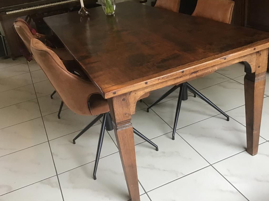 Eettafel, Gebruikt, Koloniaals, Eikenhout, 200 cm of meer