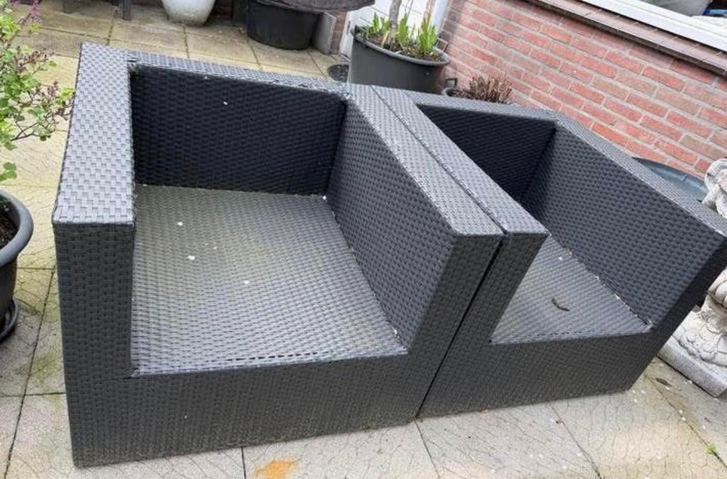 Gratis fauteuils wicker, Tuin en Terras, Tuinsets en Loungesets, Zo goed als nieuw, Wicker, 2 zitplaatsen, Ophalen