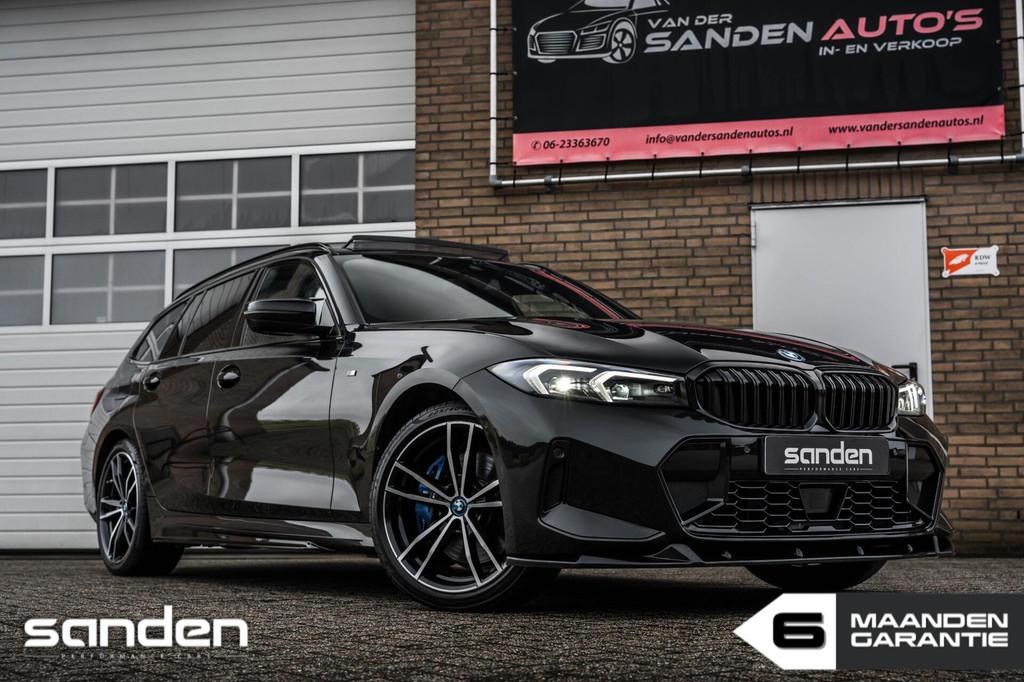 BMW 330e Touring xDrive M Sport|Pano|Mstoelen|Memory|LED|HUD, 1998 cc, 4 cilinders, Zwart, Leder