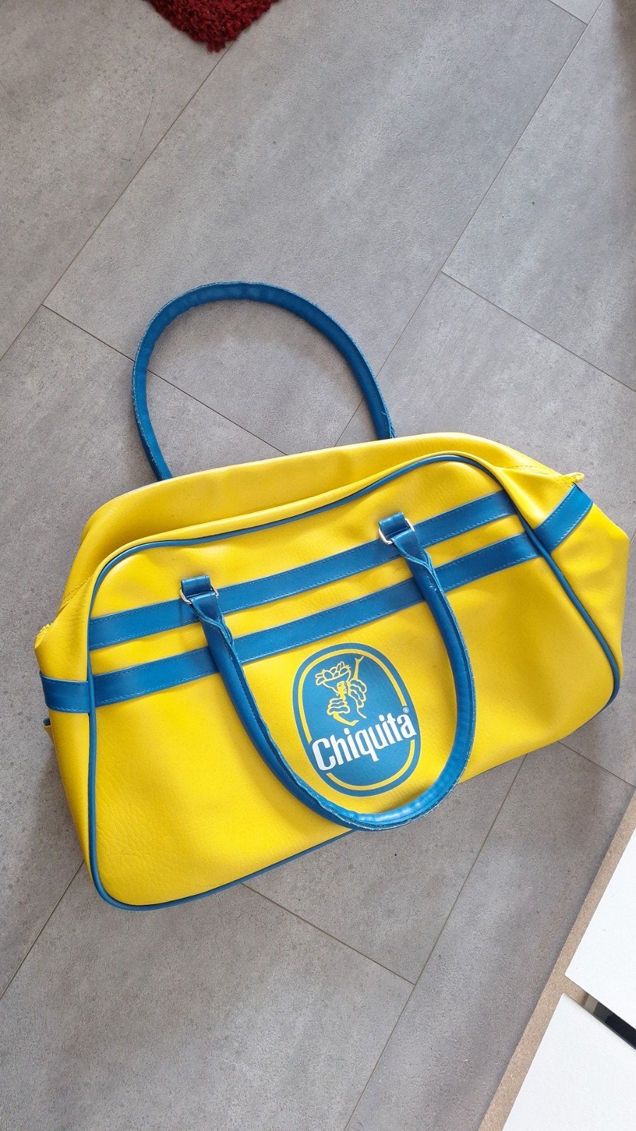 Originele Vintage Chiquita Sporttas - Geel/Blauw, Ophalen, 40 tot 60 cm, Gebruikt, 20 tot 30 cm