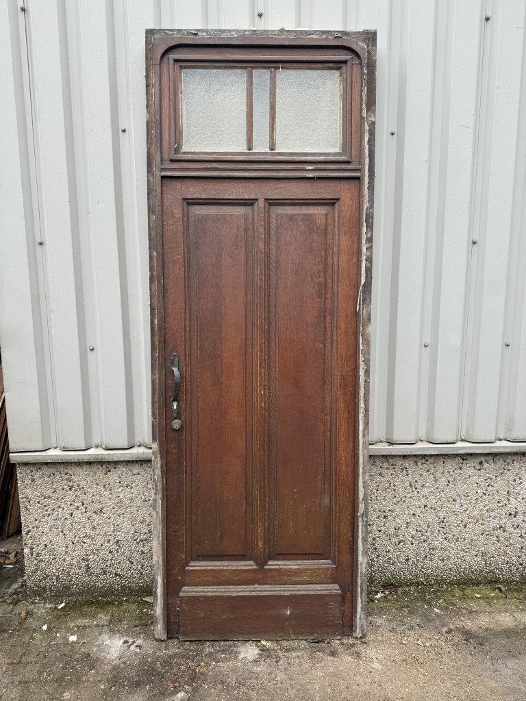 Prachtige antieke eiken voordeur met kozijn, La belle porte, Jurgen.hoogenboezem@gmail.com, 80 tot 100 cm, 200 tot 215 cm