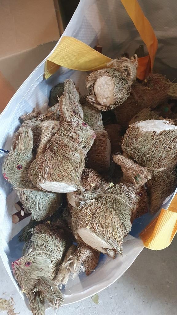Paashaas 26 x jute stro poppetjes, Diversen, Pasen, Ophalen, Nieuw