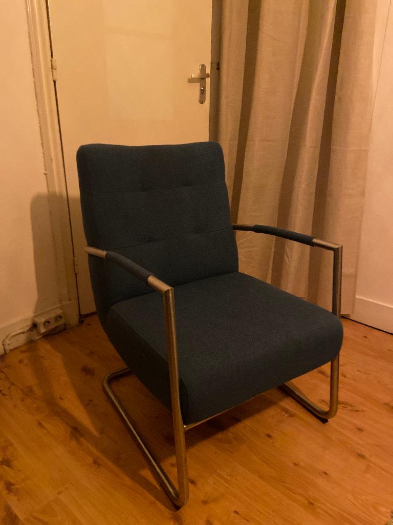 Stoel, Huis en Inrichting, Stoelen, Ophalen, Blauw, Zo goed als nieuw, Stof